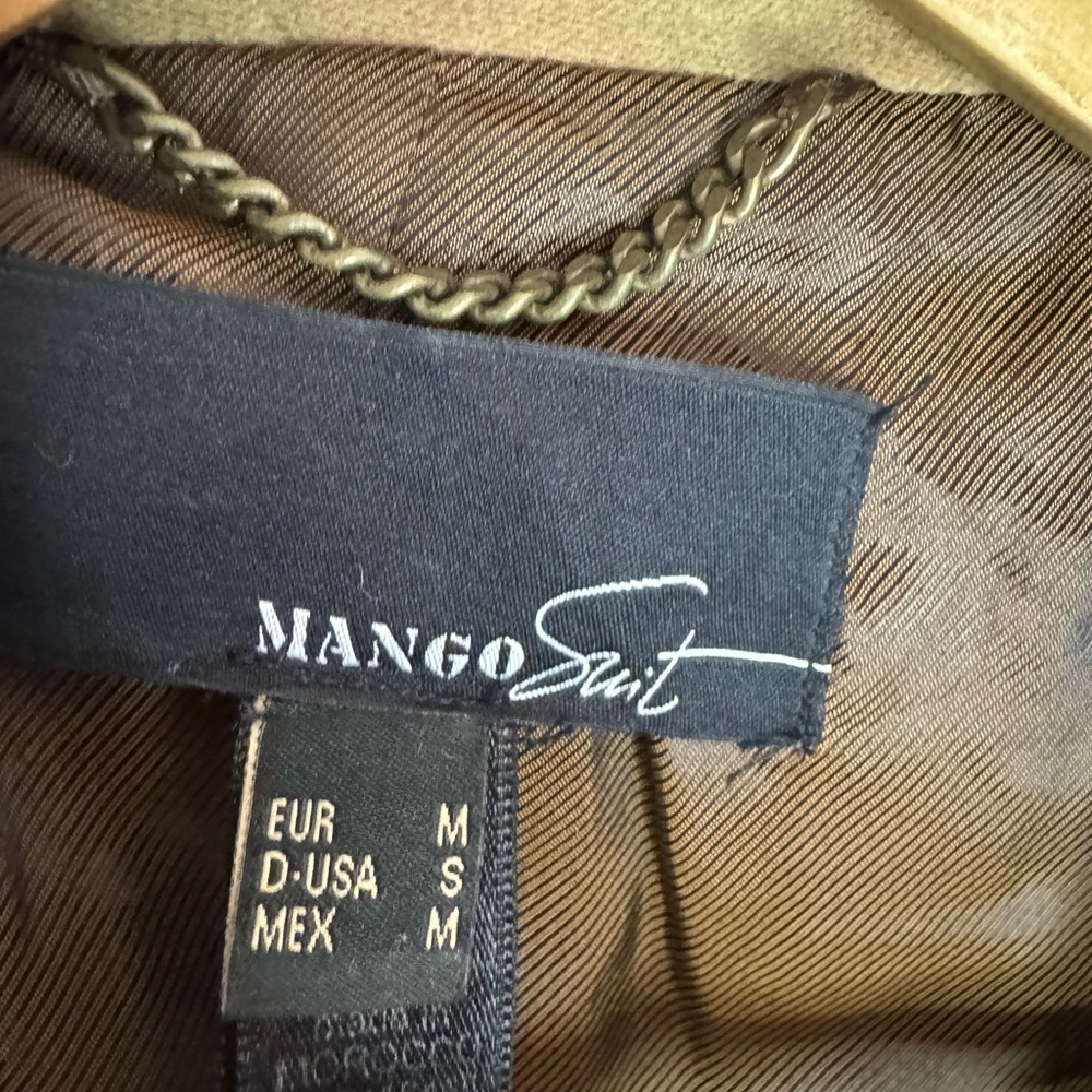 MANGO Suit Taupe Double-Breasted Trench Coat with Belt – Size S - Picture 2 of 4